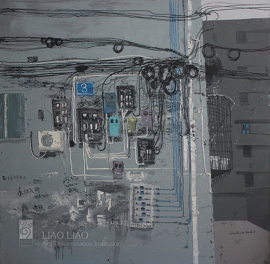 《老城线巷系列七》120×120cm2016布面油画