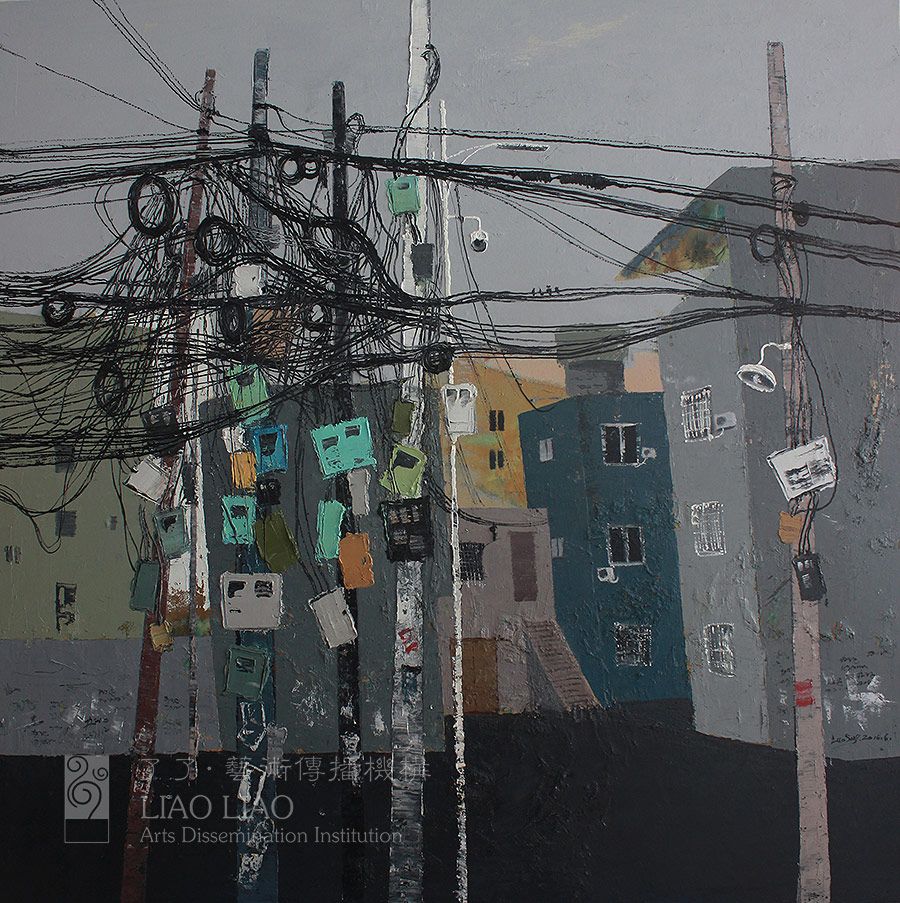 《老城线巷系列十一》150×150cm2016布面油画