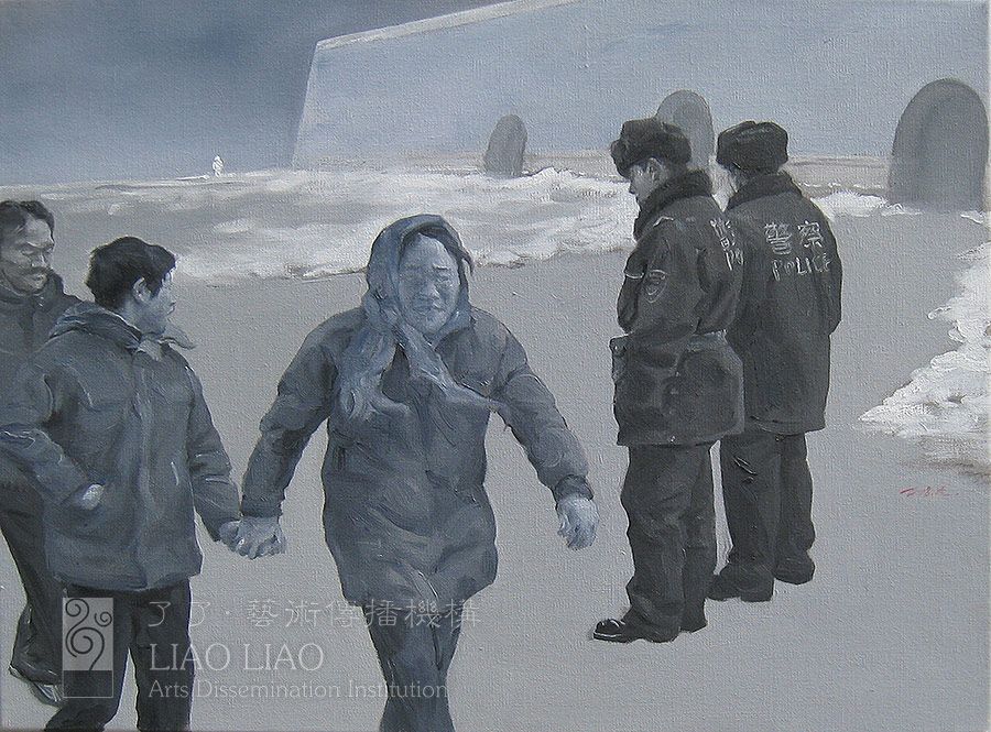 96  《北京游记·注目礼二》  50×40cm