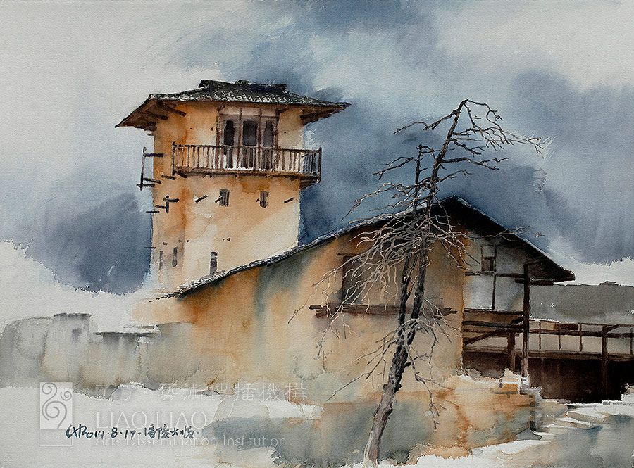 47  《老宅院即景》  77×57cm