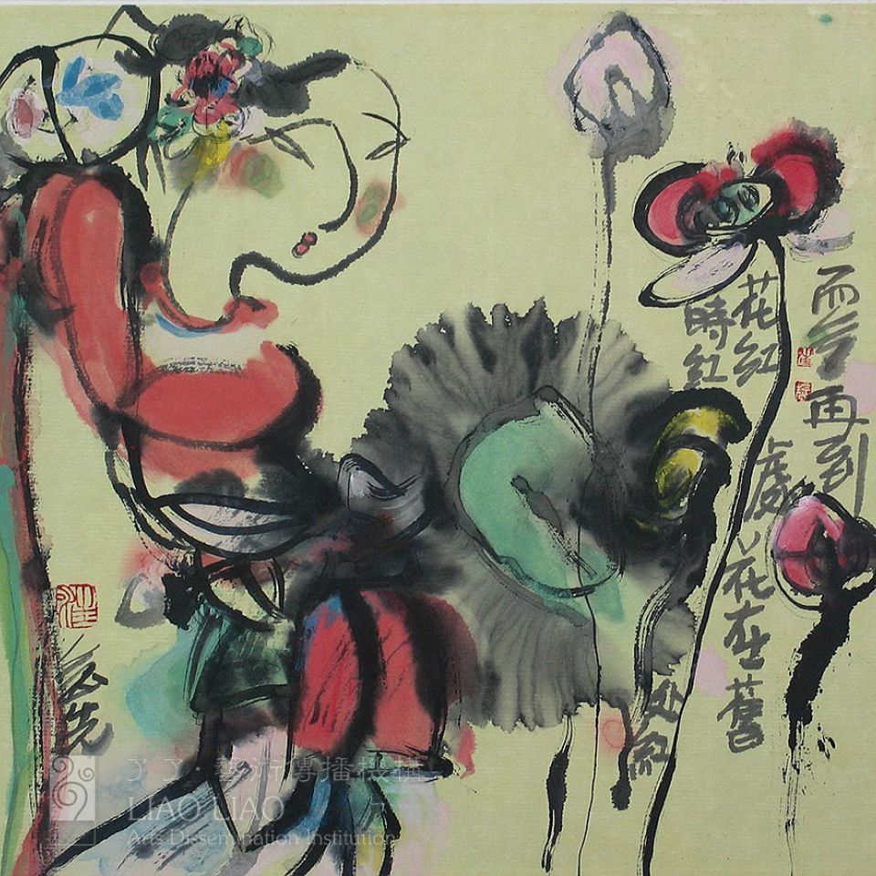 小品3  《而今再到花红处》  23×23cm