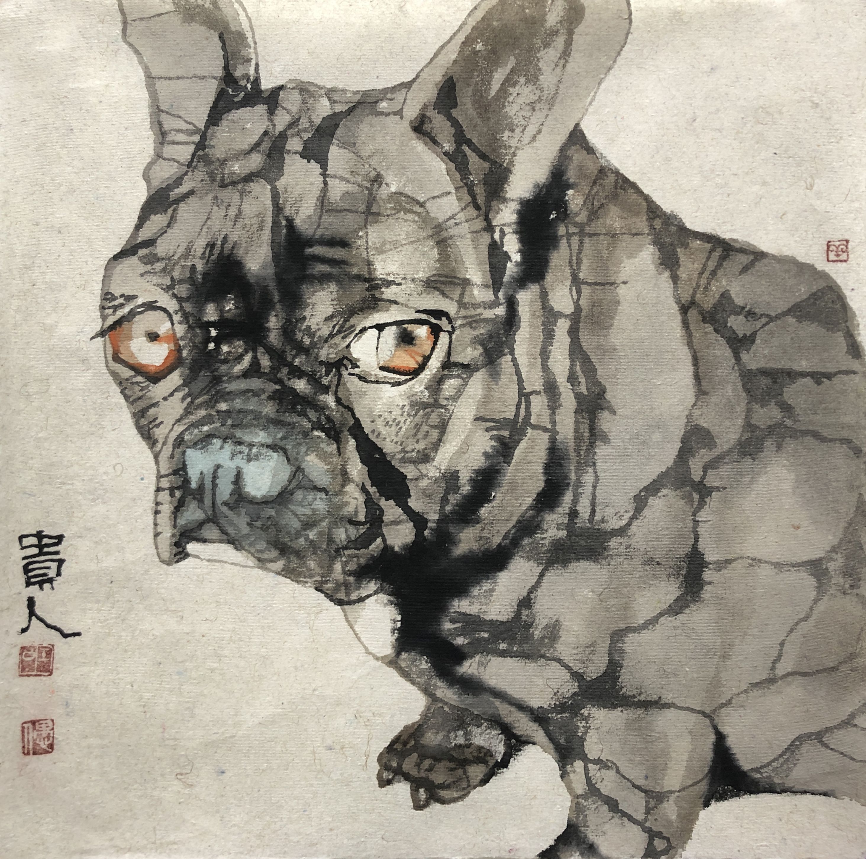 三尺斗7《米豆》49.5×50cm纸本水墨2022年