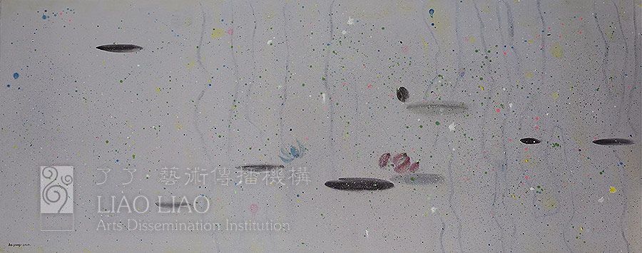127  《一池萍碎—01》  150×60cm