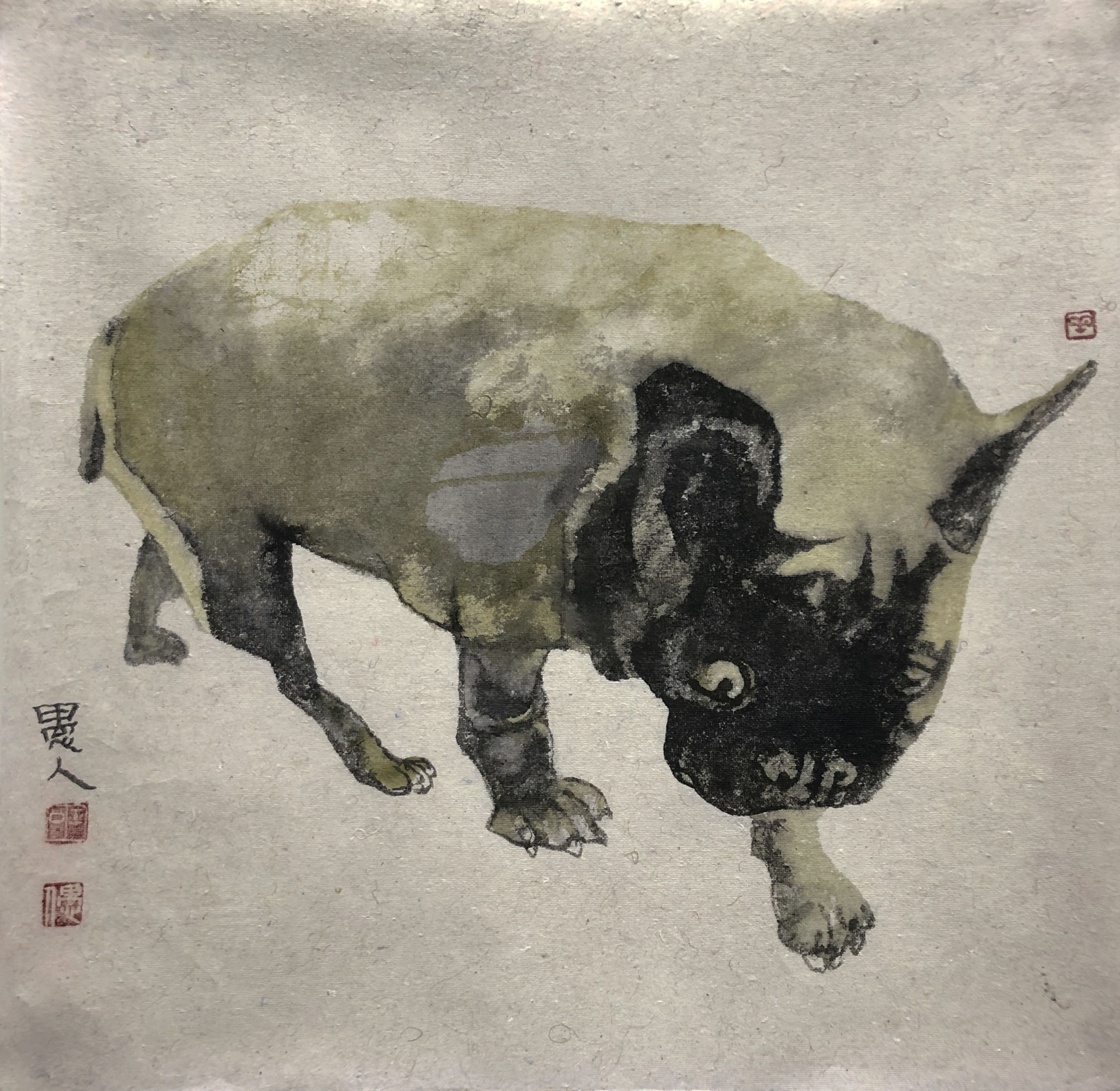 三尺斗6《米豆》50×50cm纸本水墨2022年